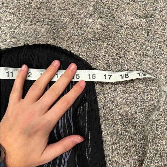 VENUS Elegant Black and Purple Fringe dress large EUC - Picture 4 of 6